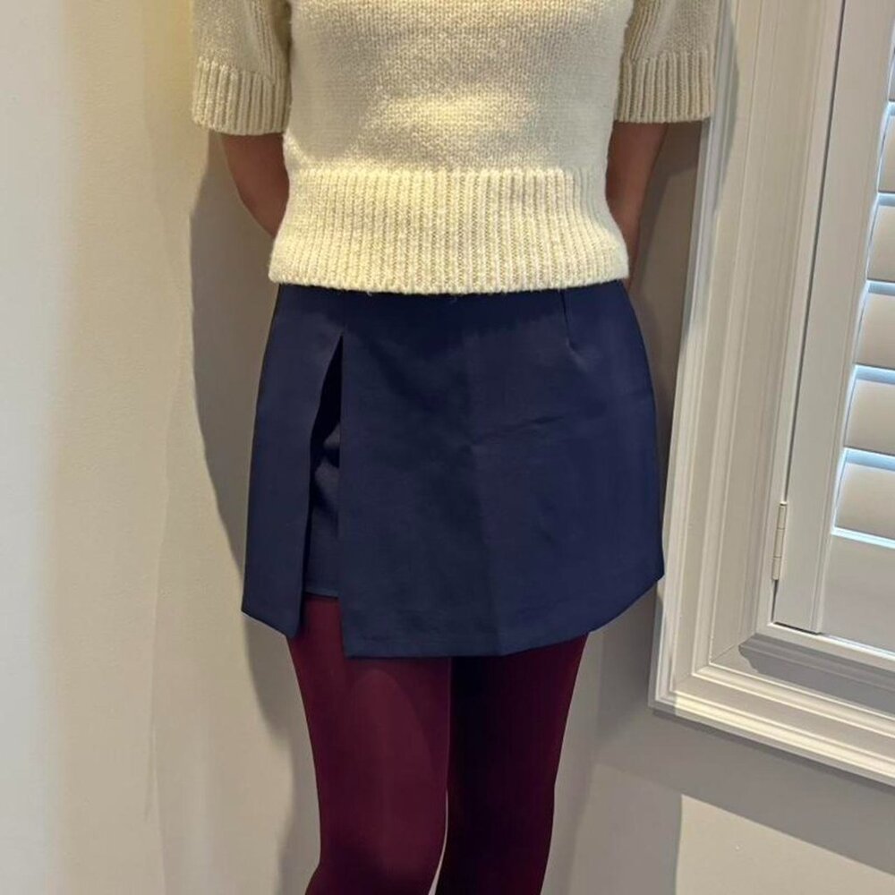 Navy Blue Mini Skirt